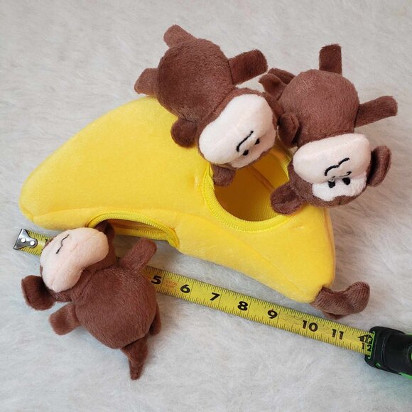 3 Dog Toys - KONG COZIE Plush Rabbit & Lion + ZIPPY PAWS Monkey & Banana Burrow - Picture 15 of 16